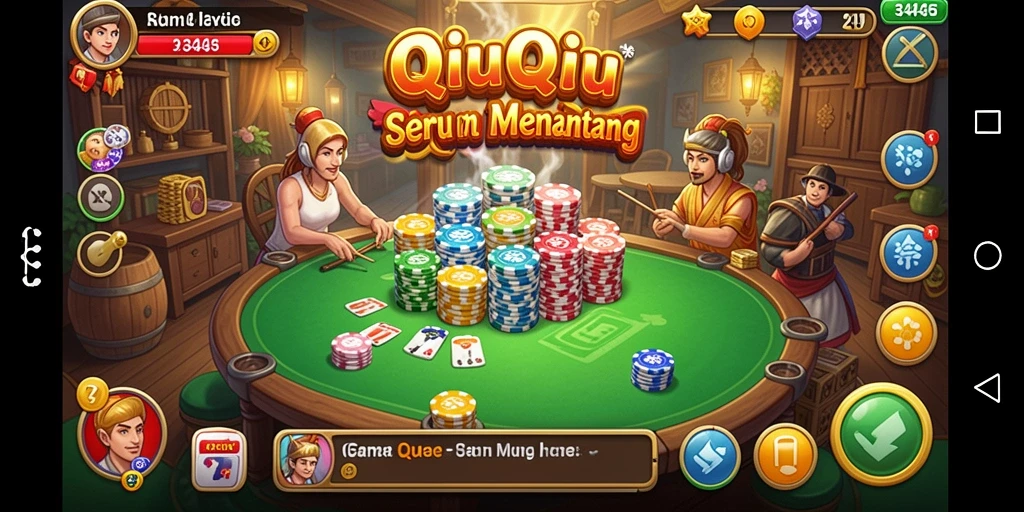 Screenshot gameplay QiuQiu yang seru dan kompetitif.