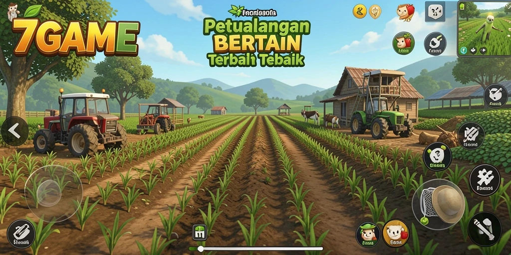 Tampilan gameplay seru dalam bertani di 7GAME.