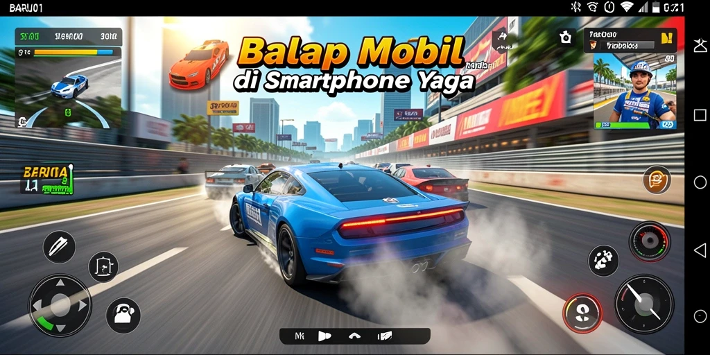 Gameplay balap seru dengan grafis memukau di BARU01.