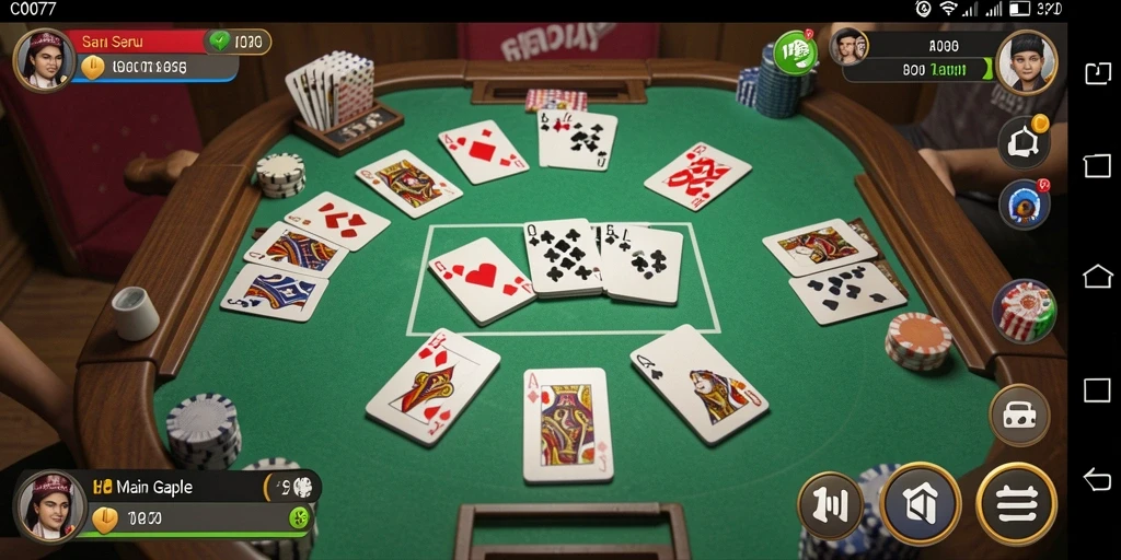 Tampilan gameplay seru dalam C0077 yang menggugah semangat.