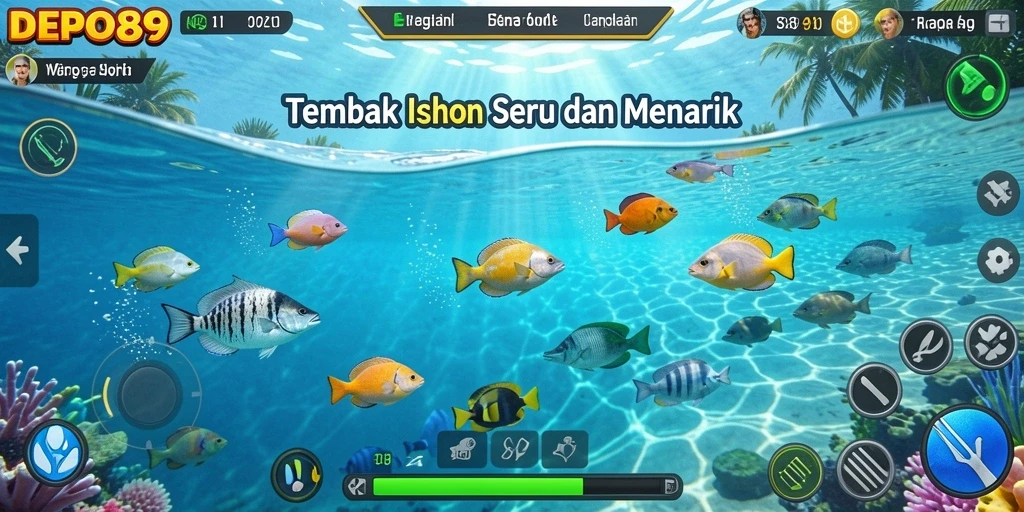 Screenshot DEPO89 menampilkan gameplay Tembak Ikan yang seru dan dinamis.