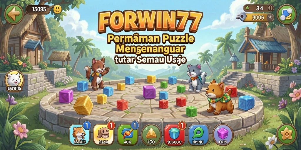 Tampilan gameplay menarik dari FORWIN77 dengan berbagai teka-teki.