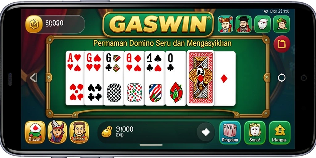 Screenshot gameplay GASWIN menampilkan aksi seru permainan Domino.