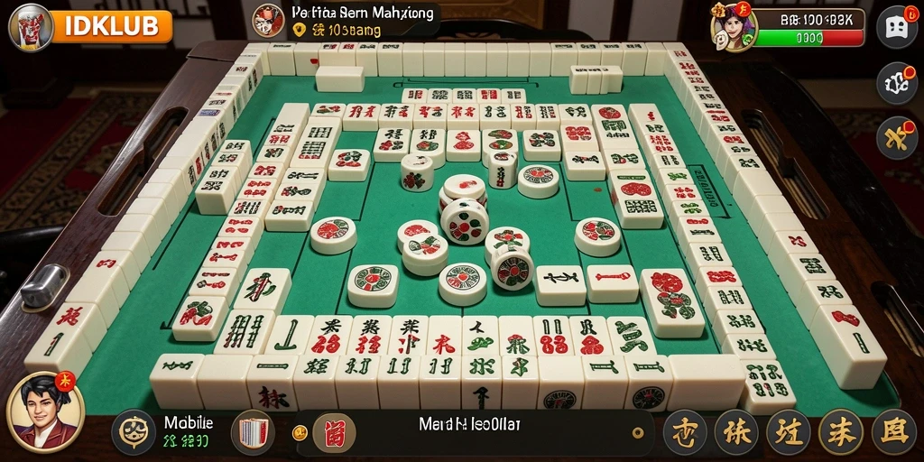 Tampilan screenshot IDKLUB menunjukkan permainan Mahjong yang seru dan interaktif.