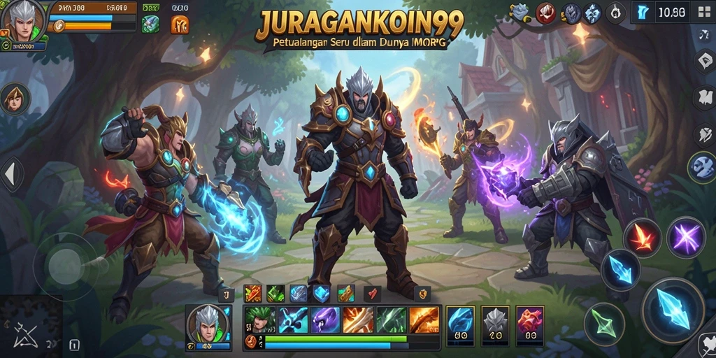 Gameplay seru JURAGANKOIN99 dengan pertempuran epik dan eksplorasi dunia.
