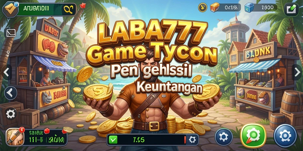 Tampilan layar utama LABA777 menunjukkan aksi manajemen bisnis yang seru.