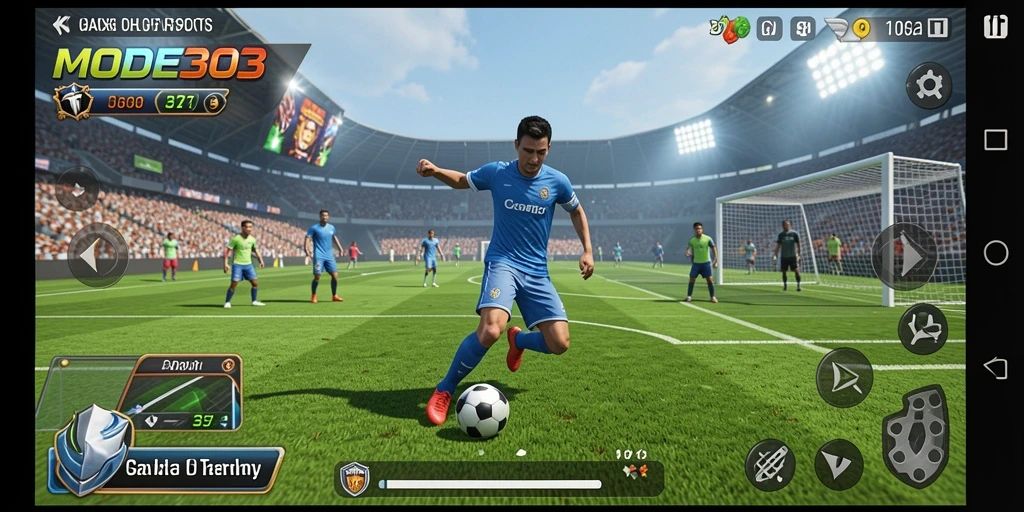 Tampilan gameplay seru dalam MODE303 yang menampilkan aksi olahraga mendebarkan.
