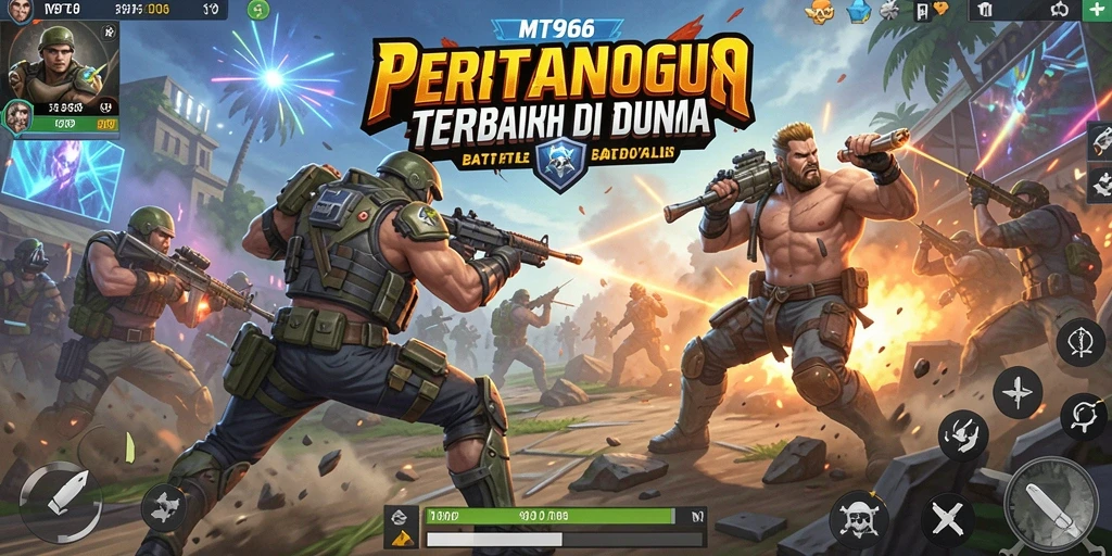 Screenshot menunjukkan intensitas pertarungan dalam game Battle Royale.