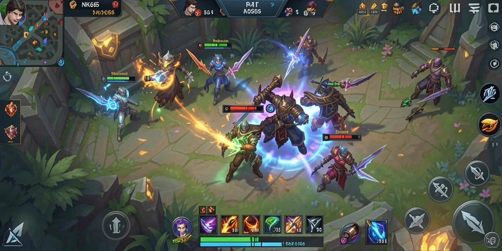 Tampilan gameplay NK666 yang penuh aksi di arena pertempuran.