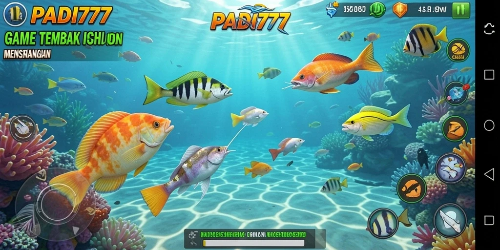 Tampilan gameplay PADI777 yang mendebarkan saat menembak ikan.