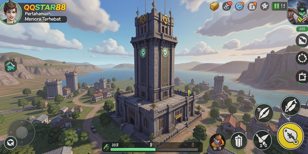 Screenshot dari gameplay QQSTAR88 yang penuh aksi Tower Defense.