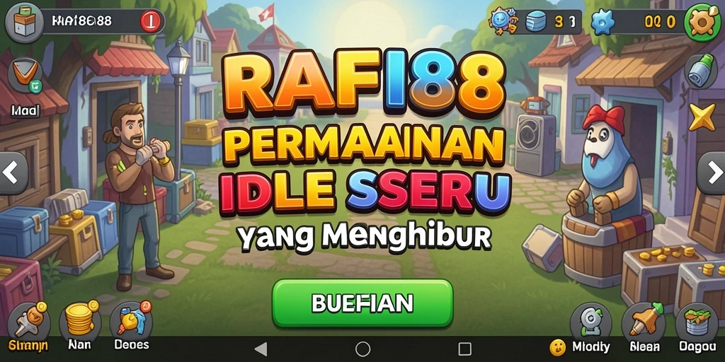 Screenshot gameplay menunjukkan kemajuan otomatis dalam RAFI88.