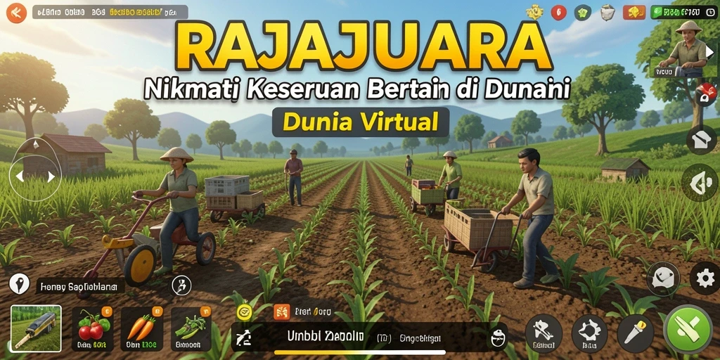 Tampilan gameplay RAJAJUARA yang seru dan interaktif dalam bertani.